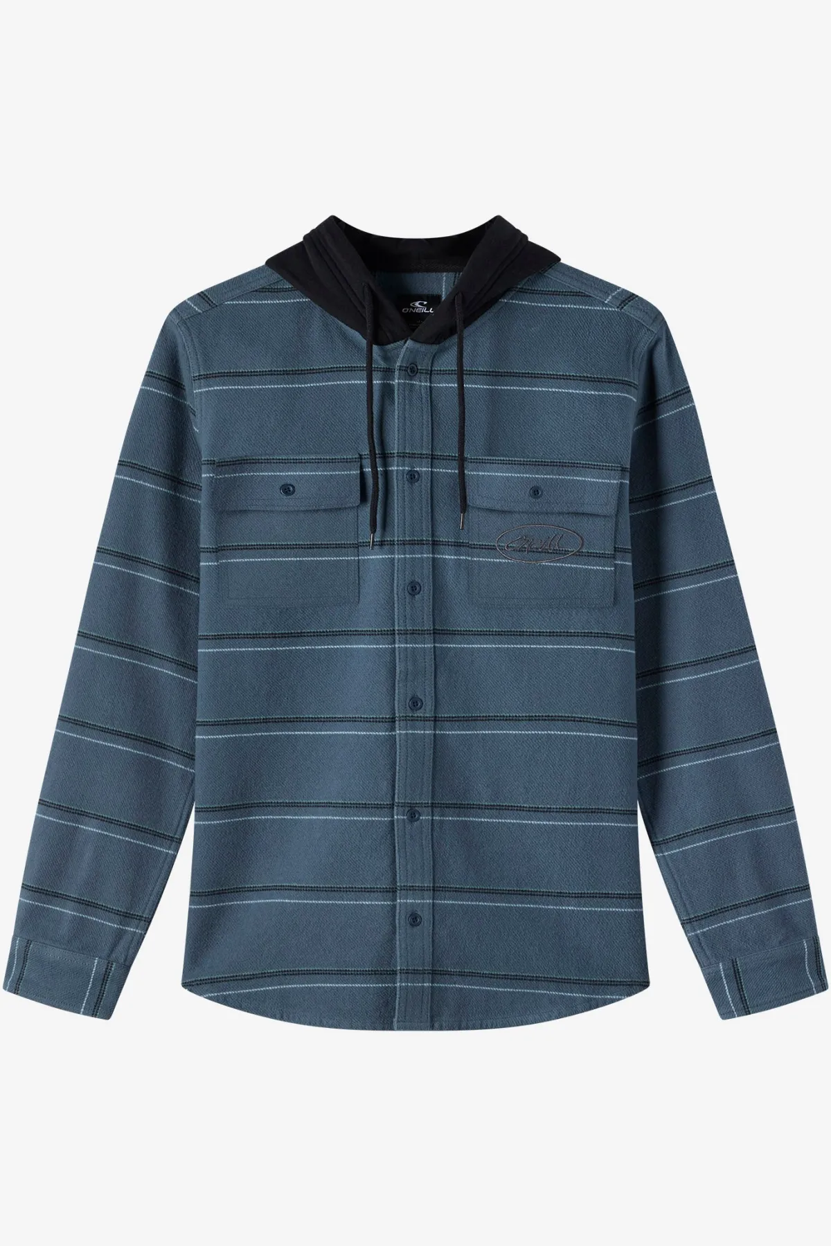 Shirts & Flannels^O'Neill Archer Hooded Flannel Standard Fit Long Sleeve Shirt - | dark slate