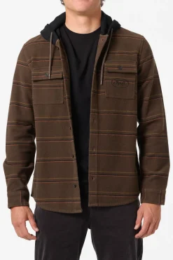 Shirts & Flannels^O'Neill Archer Hooded Flannel Standard Fit Long Sleeve Shirt - | turkish coffee