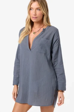 New Arrivals|Swim Cover-Ups^O'Neill Belizin Long Sleeve Cover-Up Dress - | slate