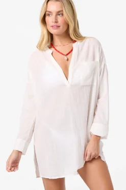 New Arrivals|Swim Cover-Ups^O'Neill Belizin Long Sleeve Cover-Up Dress - | white