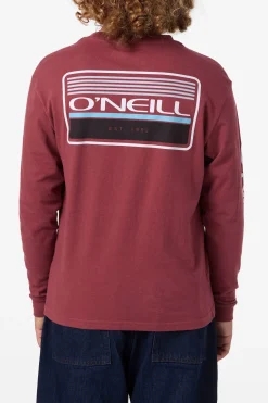 Tops^O'Neill Boy's Banner Long Sleeve Tee - | oxblood red