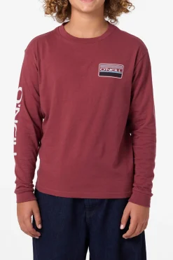Tops^O'Neill Boy's Banner Long Sleeve Tee - | oxblood red
