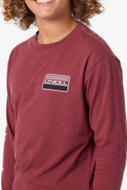 Tops^O'Neill Boy's Banner Long Sleeve Tee - | oxblood red