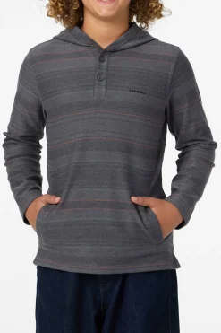 Tops^O'Neill Boy's Bavaro Stripe Poncho Pullover Fleece - | black