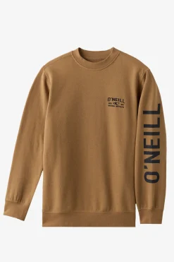 Tops^O'Neill Boy's Fifty Two Cliffs Crew Crew Neck Fleece - Dark Khaki |