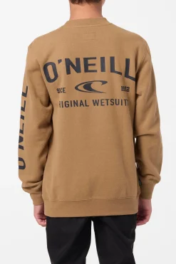 Tops^O'Neill Boy's Fifty Two Cliffs Crew Crew Neck Fleece - Dark Khaki |