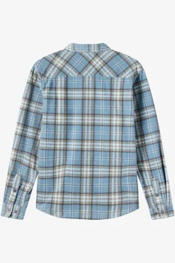 Tops^O'Neill Boy's Glacier Plaid Superfleece Long Sleeve Shirt - | citadel