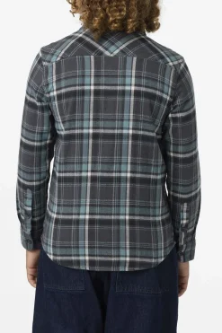 Tops^O'Neill Boy's Redmond Plaid Flannel Long Sleeve Shirt - | graphite
