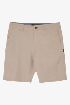 Bottoms^O'Neill Boy's Reserve Light Check 18" Hybrid Shorts - | dark khaki