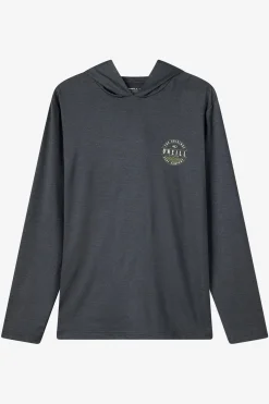 Tops^O'Neill Boy's TRVLR Upf Hooded Ls - Blaze Long Sleeve Pullover - | hthr black