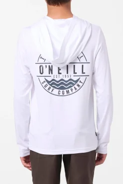 Tops^O'Neill Boy's TRVLR Upf Hooded Ls - Blaze Long Sleeve Pullover - | white