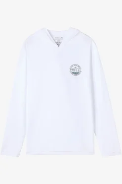 Tops^O'Neill Boy's TRVLR Upf Hooded Ls - Blaze Long Sleeve Pullover - | white