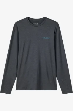 Tops^O'Neill Boy's TRVLR Upf Ls - Stacked Long Sleeve Pullover - | hthr black