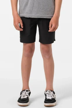 Bottoms^O'Neill Boy's Utility Scallop Hybrid 16" Hybrid Shorts - | black