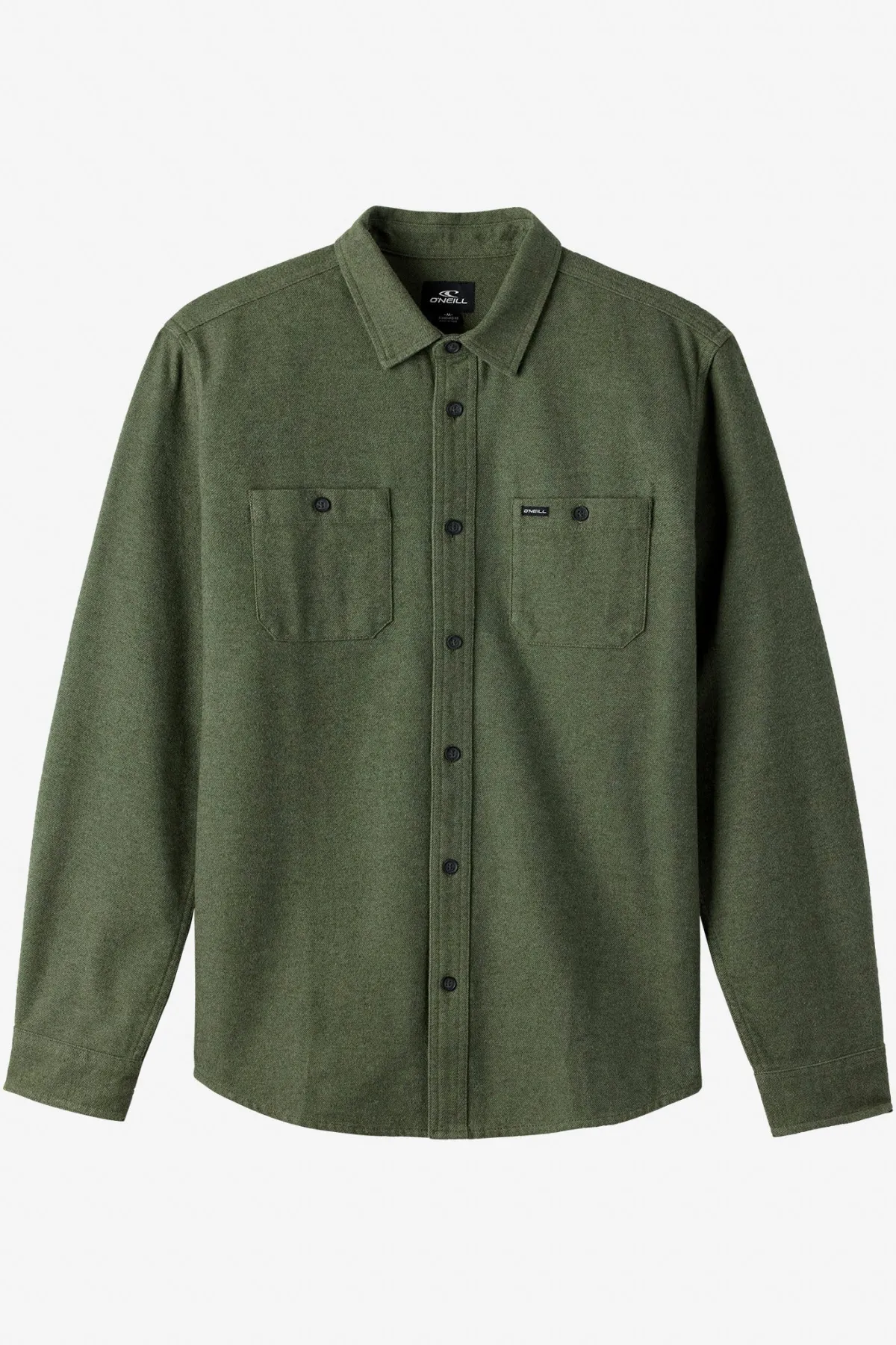 Shirts & Flannels^O'Neill Breakwater Solid Flannel Standard Fit Long Sleeve Shirt - | dark olive