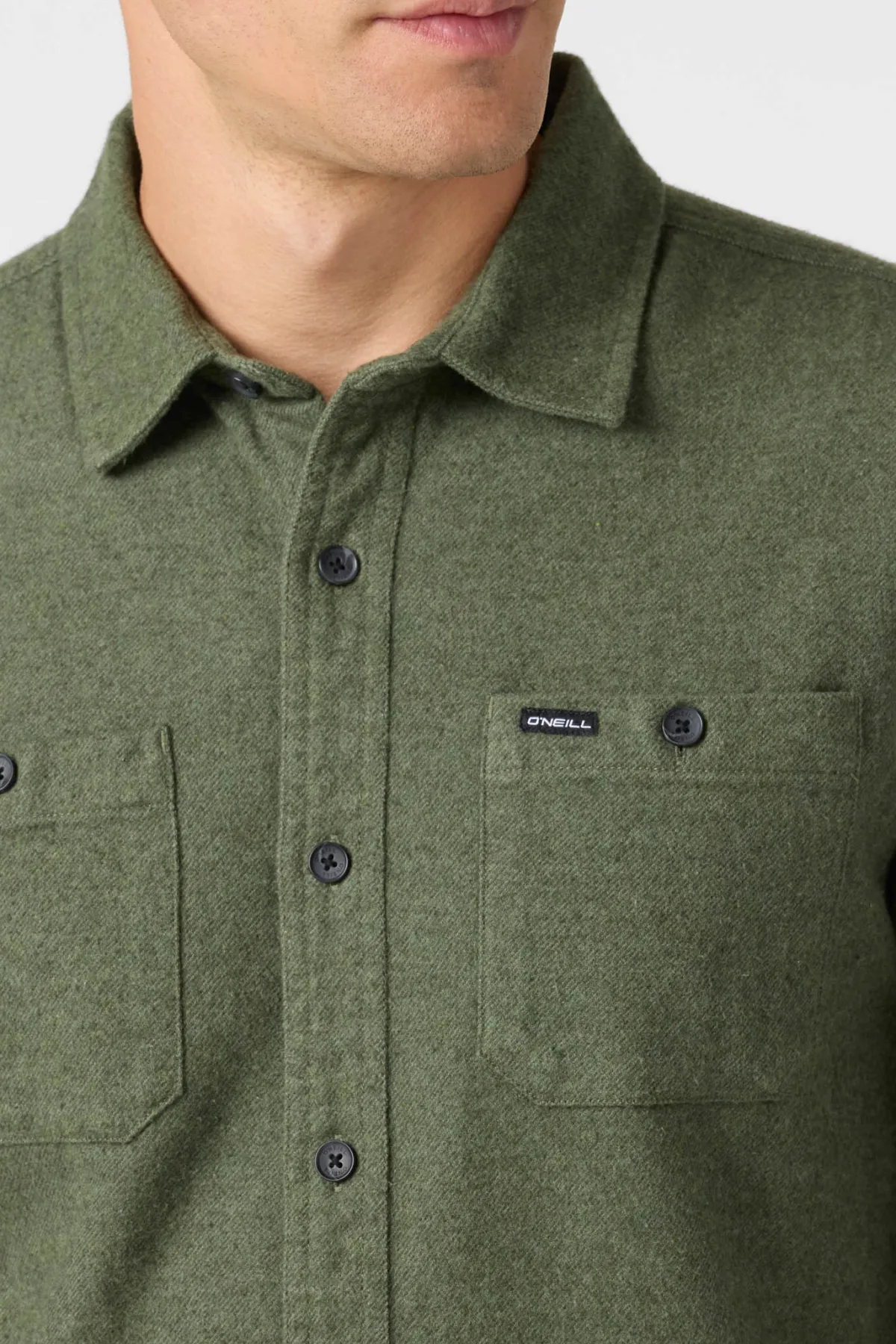 Shirts & Flannels^O'Neill Breakwater Solid Flannel Standard Fit Long Sleeve Shirt - | dark olive