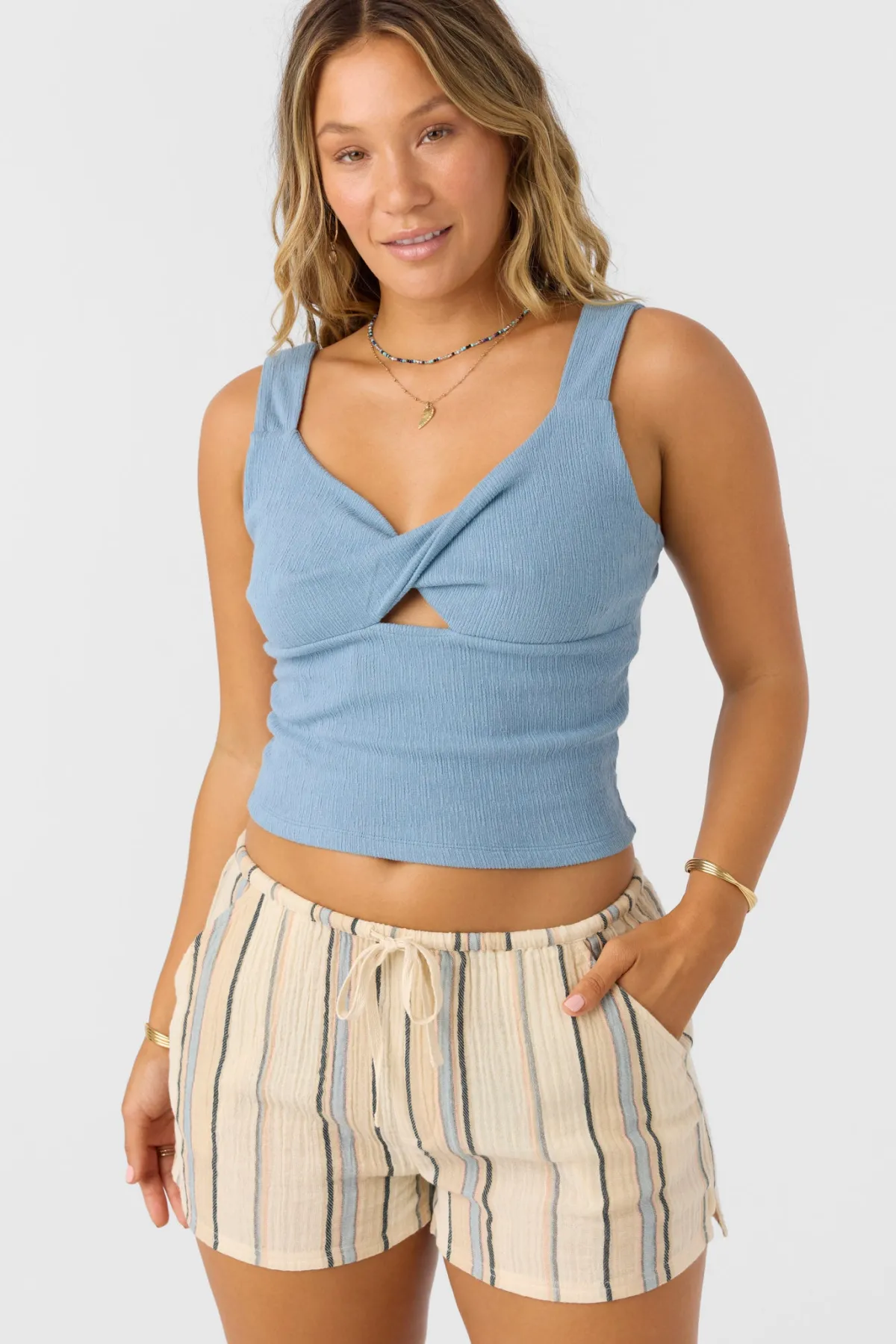 Bottoms^O'Neill Brenda Stripe Beach Shorts - | tapioca