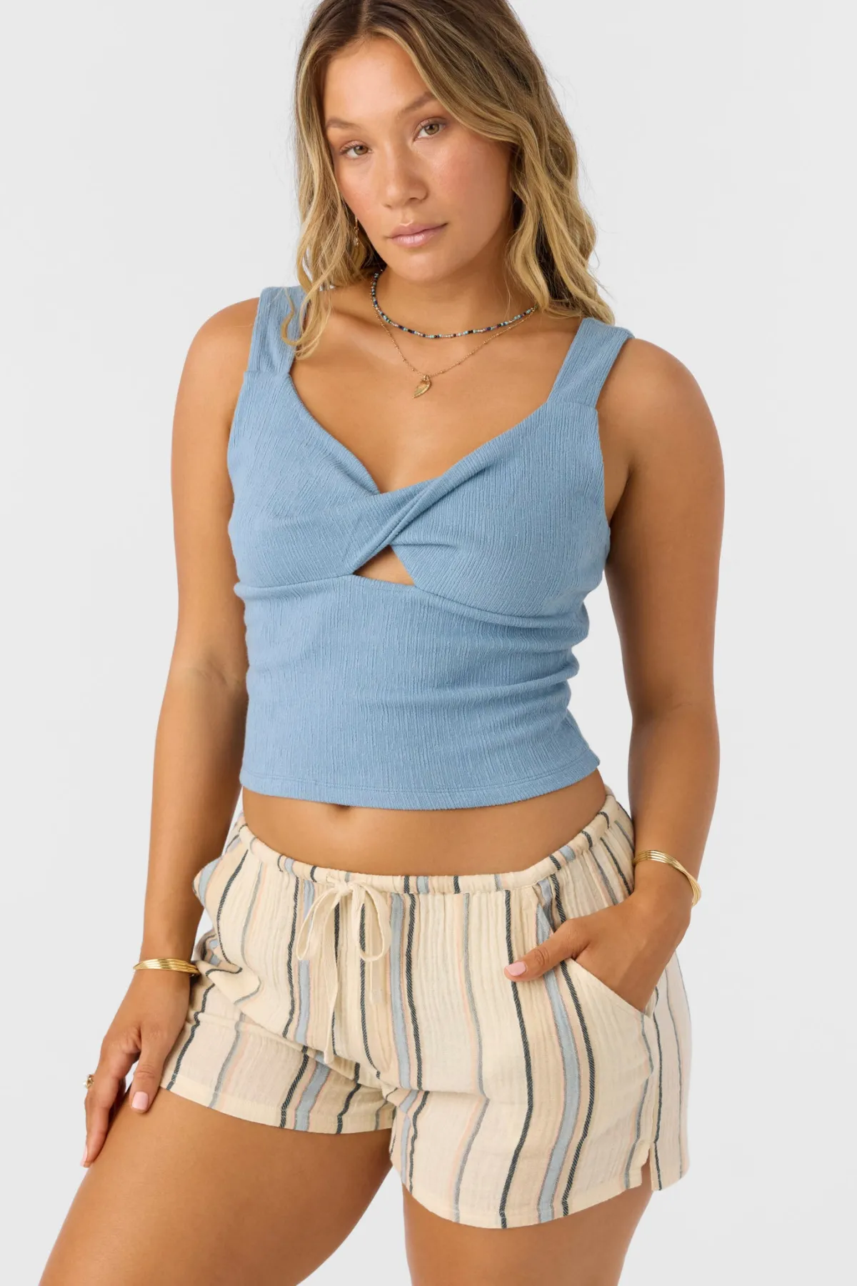 Bottoms^O'Neill Brenda Stripe Beach Shorts - | tapioca