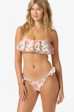 Bikini Tops^O'Neill Camellia Floral Diaz Bandeau Top - | vanilla