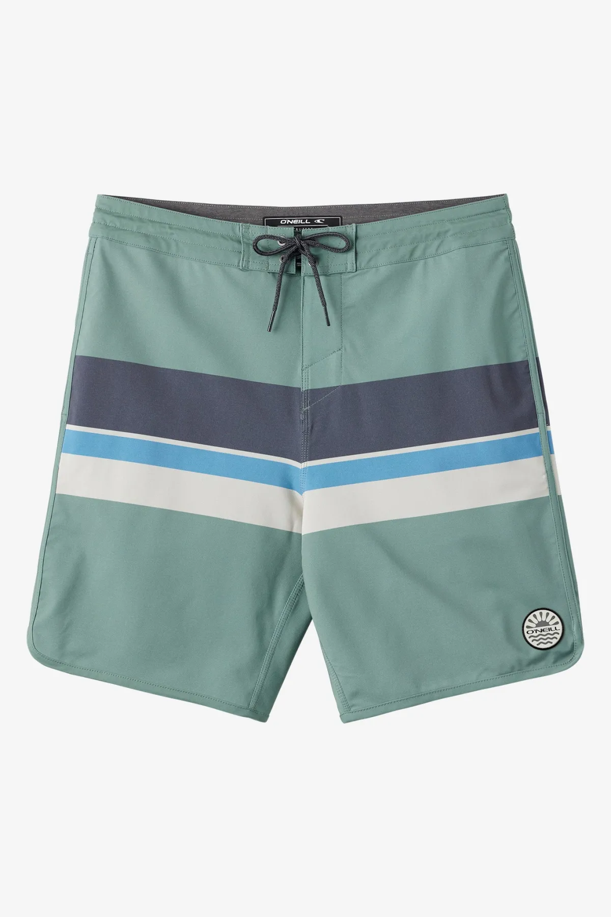 Short Length^O'Neill Cruzer Stripe Scallop 18" Boardshorts - | sage