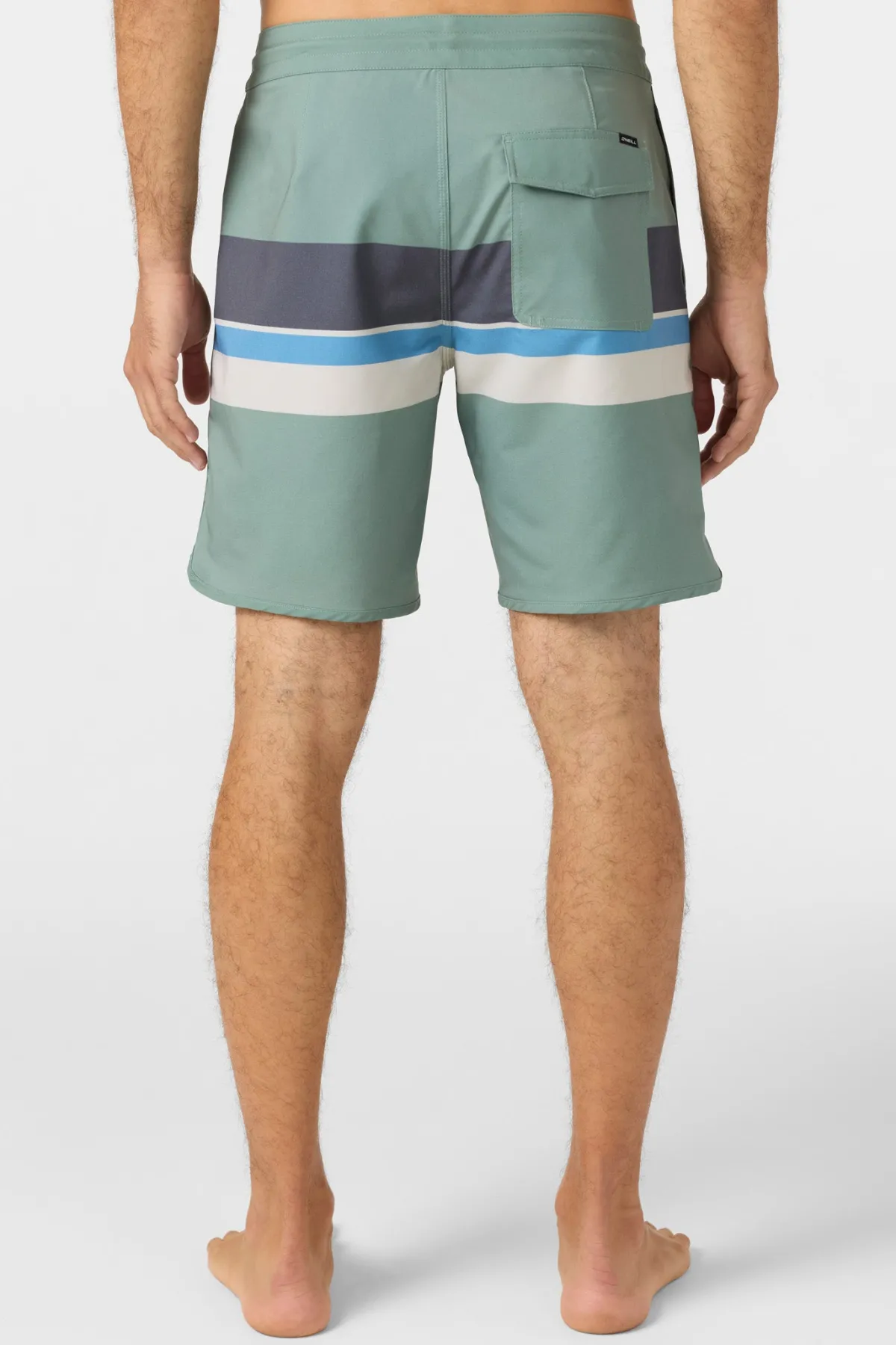 Short Length^O'Neill Cruzer Stripe Scallop 18" Boardshorts - | sage