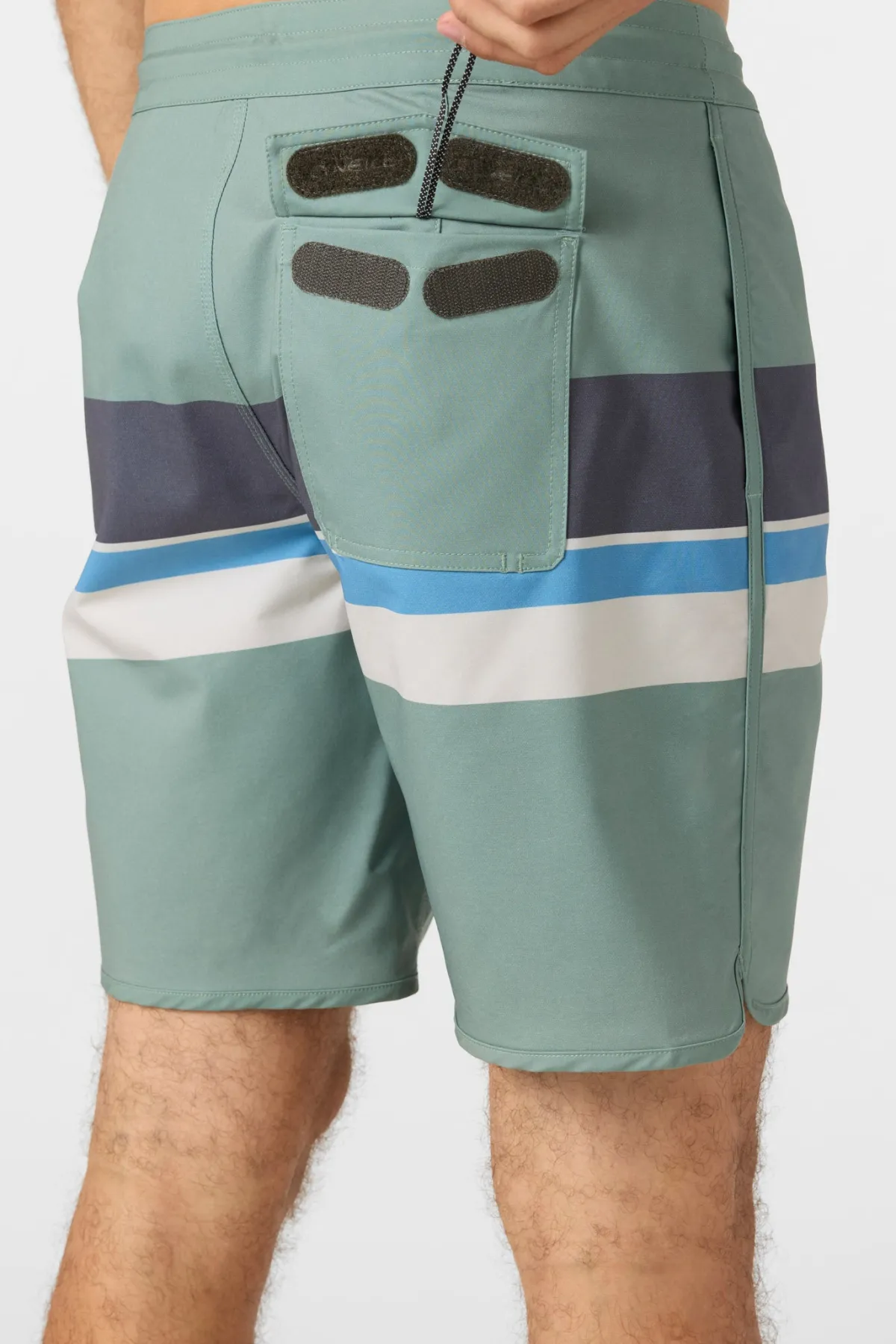 Short Length^O'Neill Cruzer Stripe Scallop 18" Boardshorts - | sage