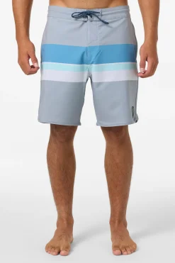 Mid Length^O'Neill Cruzer Stripe Scallop 18" Boardshorts - | lght gry2
