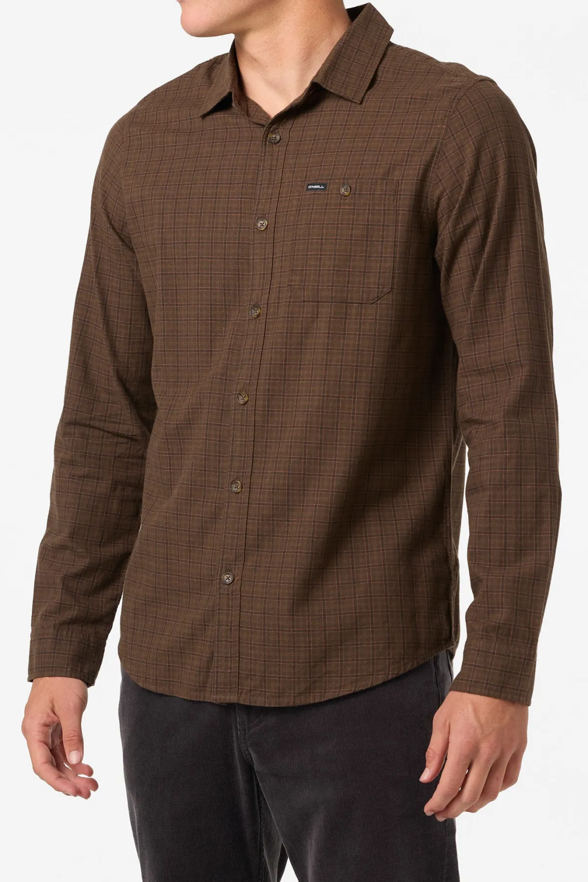Shirts & Flannels^O'Neill Dodgy Ls Shirt Standard Fit Long Sleeve Shirt - | turkish coffee