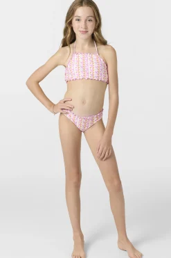 Swimwear^O'Neill Girl's Balearic Waves Ruffle Edge High Neck Top Set multi clr