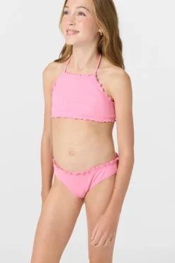 Sale^O'Neill Girl's Dawnbreak Rib Hi-Neck Ruffle Edge Set High Neck Top Set - | sachet pink