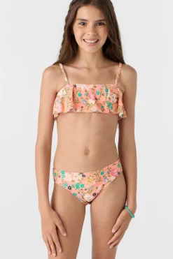 Swimwear^O'Neill Girl's Kelly Floral Ruffle Bralette Set desert flower