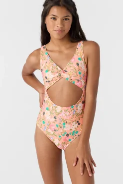 Swimwear^O'Neill Girl's Kelly Floral Twisted One-Piece desert flower