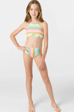 Swimwear^O'Neill Girl's Low Tide Peekaboo High Neck Top Set multi clr