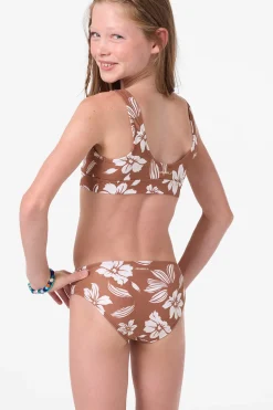 Swimwear^O'Neill Girl's Nomad Floral Fixed Bralette Top Set - | carob brown
