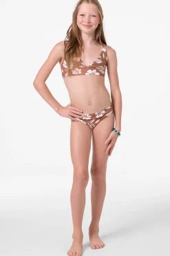 Swimwear^O'Neill Girl's Nomad Floral Fixed Bralette Top Set - | carob brown