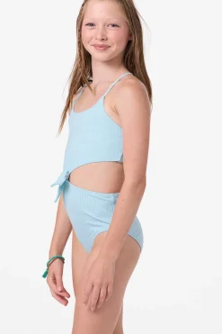 Swimwear^O'Neill Girl's Shorebreak Rib Knot Front One-Piece - | stratosphere