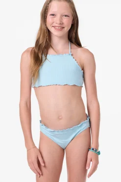Swimwear^O'Neill Girl's Shorebreak Rib Ruffle Edge High Neck Set - | stratosphere