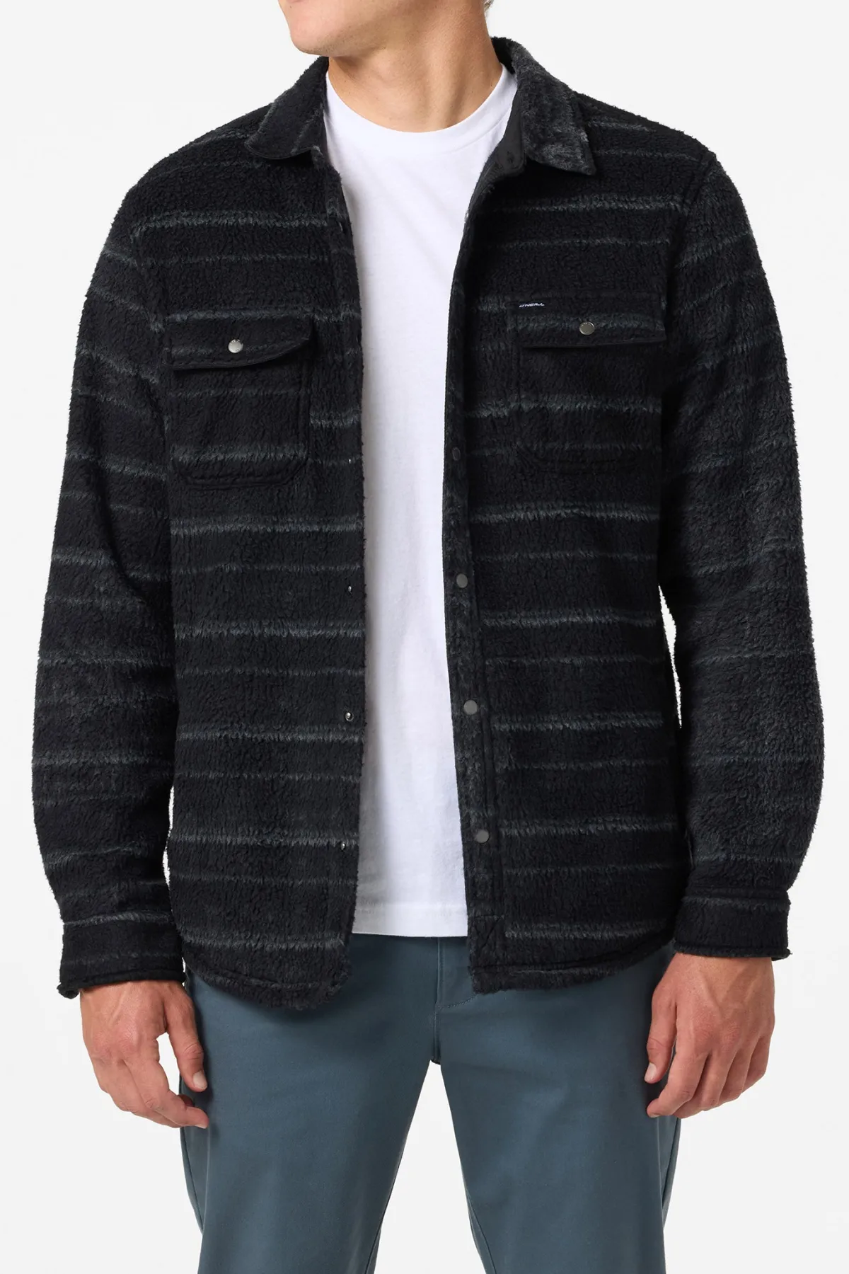 Shirts & Flannels^O'Neill Glacier High Pile Overshirt Superfleece Standard Fit Long Sleeve Shirt - | black