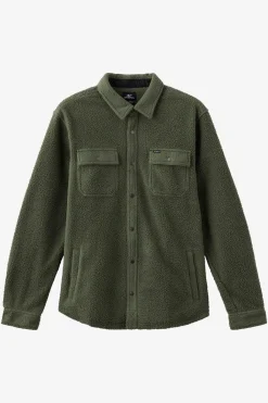 Hoodies & Fleece^O'Neill Glacier High Pile Overshirt Superfleece Standard Fit Long Sleeve Shirt - | dark olive