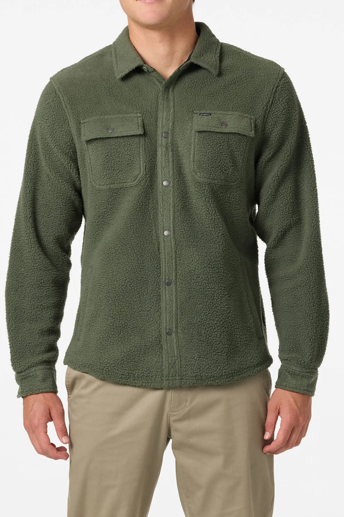 Hoodies & Fleece^O'Neill Glacier High Pile Overshirt Superfleece Standard Fit Long Sleeve Shirt - | dark olive