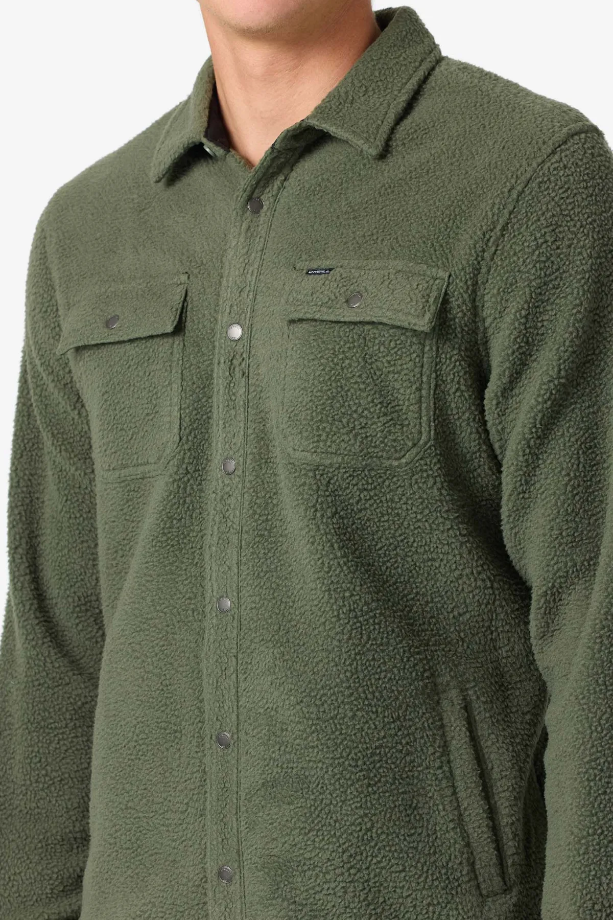 Shirts & Flannels^O'Neill Glacier High Pile Superfleece Standard Fit Overshirt dark olive