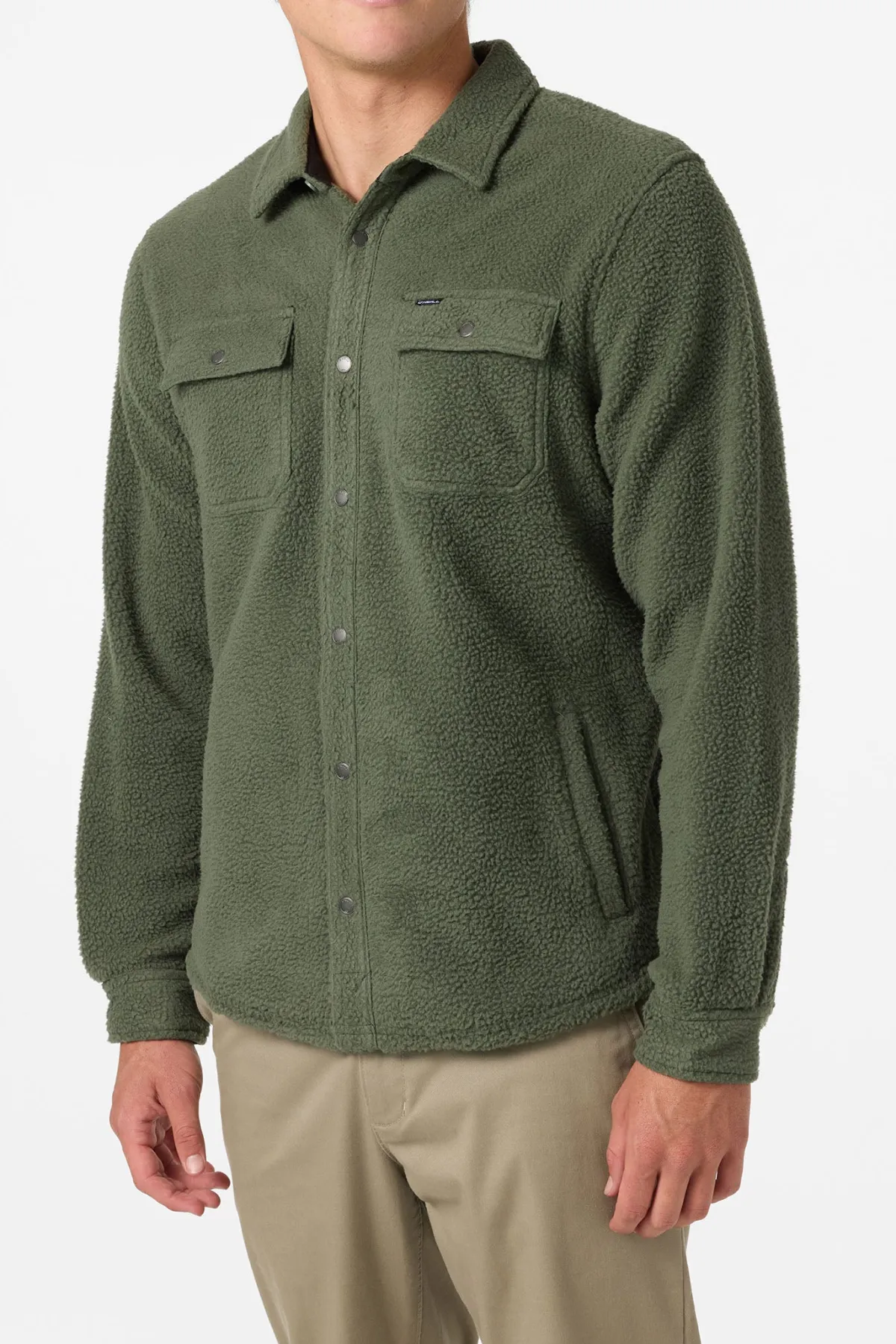 Shirts & Flannels^O'Neill Glacier High Pile Superfleece Standard Fit Overshirt dark olive
