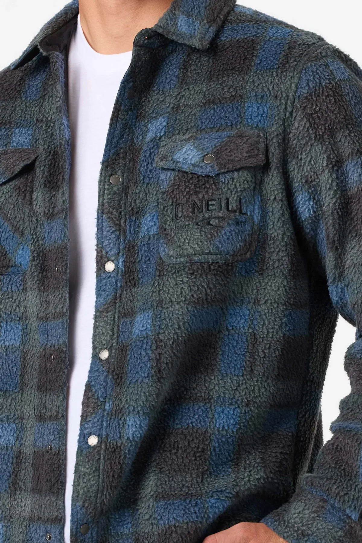Hoodies & Fleece^O'Neill Glacier Plaid High Pile Superfleece Standard Fit Long Sleeve Shirt - | dark slate