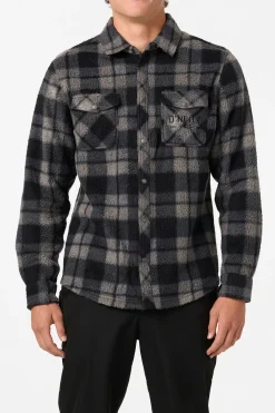 Shirts & Flannels^O'Neill Glacier Plaid High Pile Superfleece Standard Fit Long Sleeve Shirt - | phantom