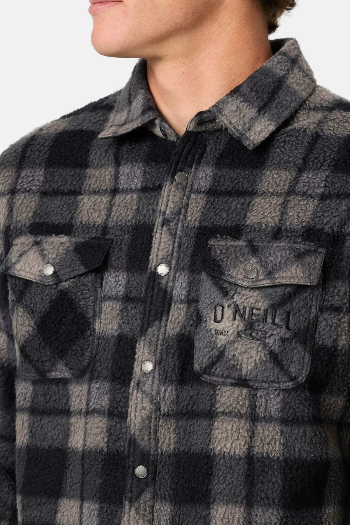 Shirts & Flannels^O'Neill Glacier Plaid High Pile Superfleece Standard Fit Long Sleeve Shirt - | phantom