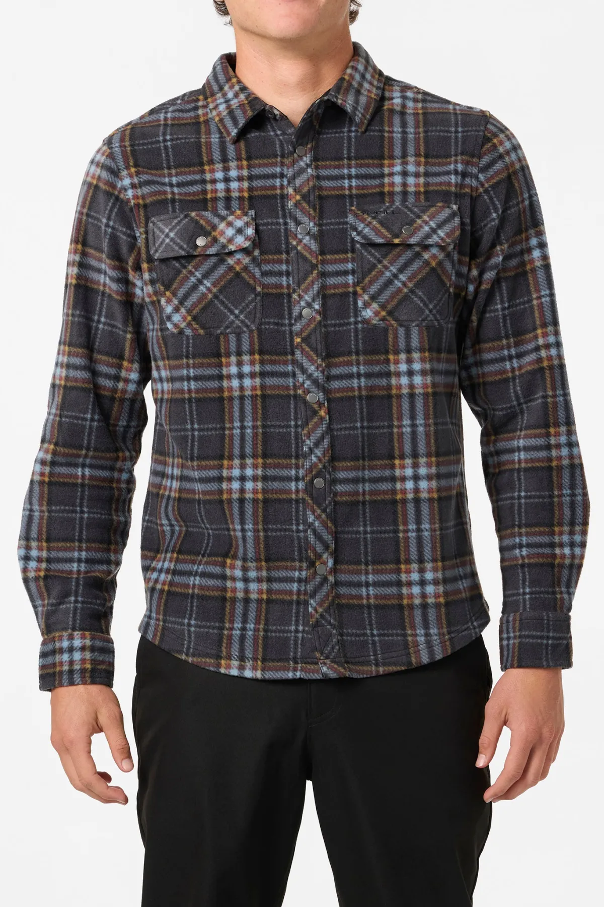 Shirts & Flannels^O'Neill Glacier Plaid Superfleece Standard Fit Long Sleeve Shirt - | phantom