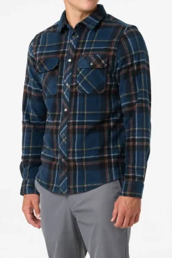 Shirts & Flannels^O'Neill Glacier Plaid Superfleece Standard Fit Long Sleeve Shirt midnight navy