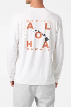 New Arrivals^O'Neill Hawaii Layout UPF Long Sleeve Standard Fit Tee white