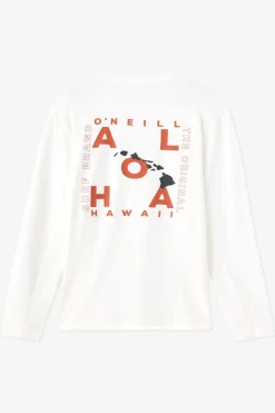 New Arrivals^O'Neill Hawaii Layout UPF Long Sleeve Standard Fit Tee white