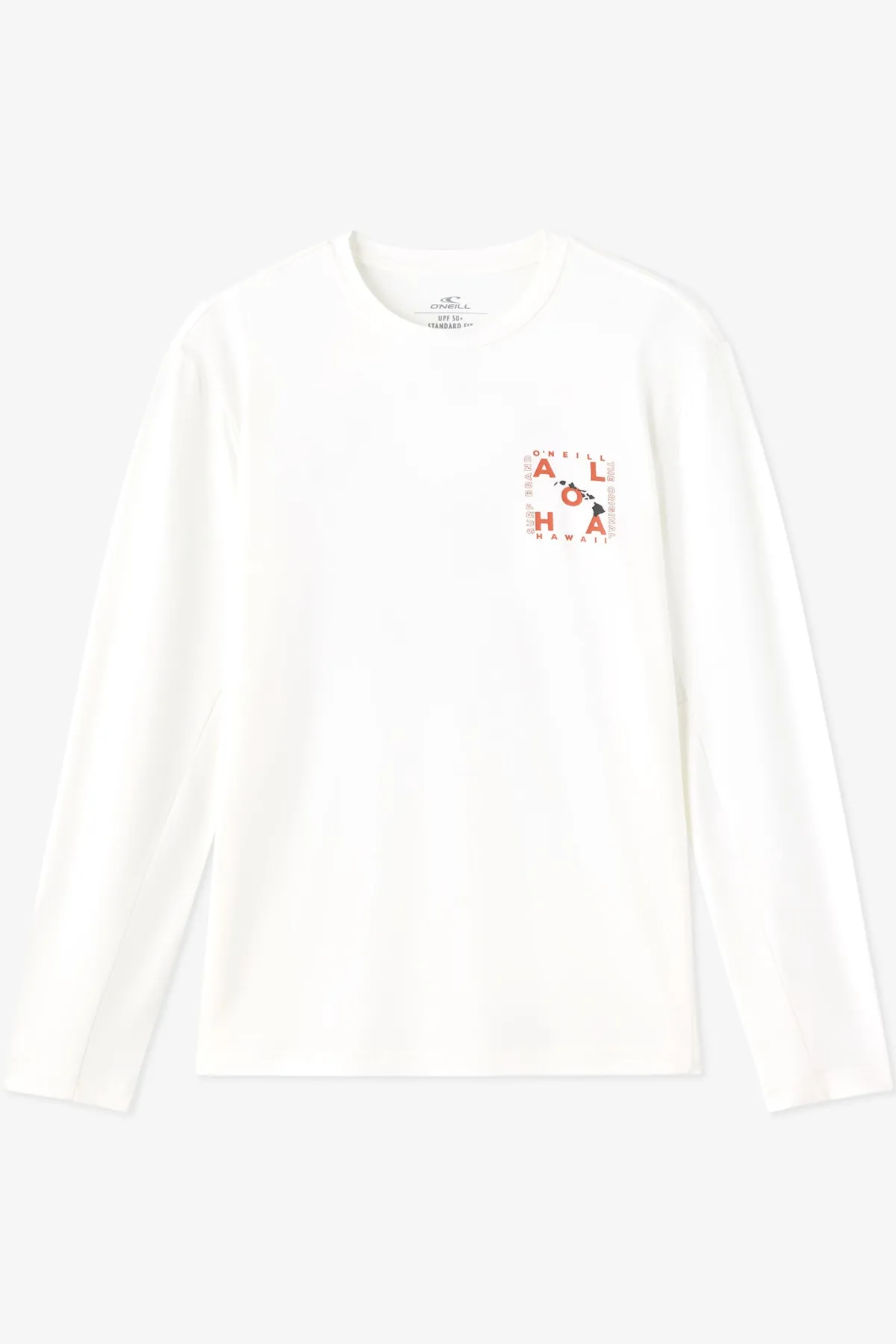 Tees & Tanks^O'Neill Hawaii Layout Upf Ls Shirt Standard Fit Long Sleeve Tee - | white